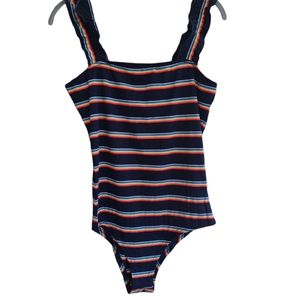 SHEIN, Multicolored Striped Bodysuit, Size M